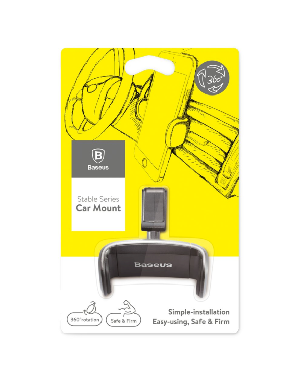 Baseus Stable SUGX-01 Универсальный автомобильный держатель для устройств 54 - 82мм черный