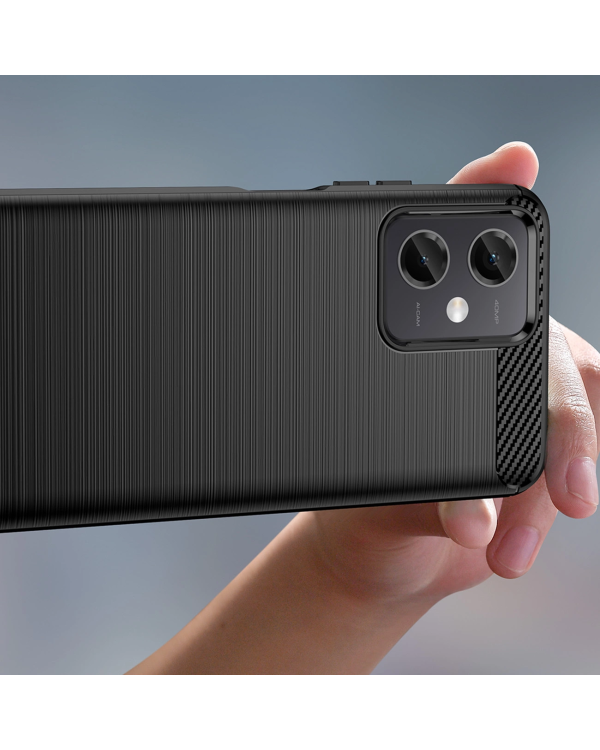 Carbon Case for Xiaomi Poco X5 5G | Redmi Note 12 5G flexible silicone carbon cover black
