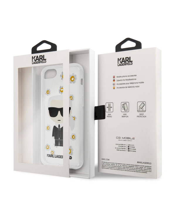 Karl Lagerfeld Ikonik Flower Case for iPhone 7/8/SE2020/SE2022 Transparent