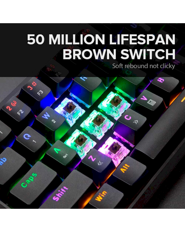 Беспроводная механическая клавиатура Delux KM32 LED / Bluetooth 5.0 / USB-C