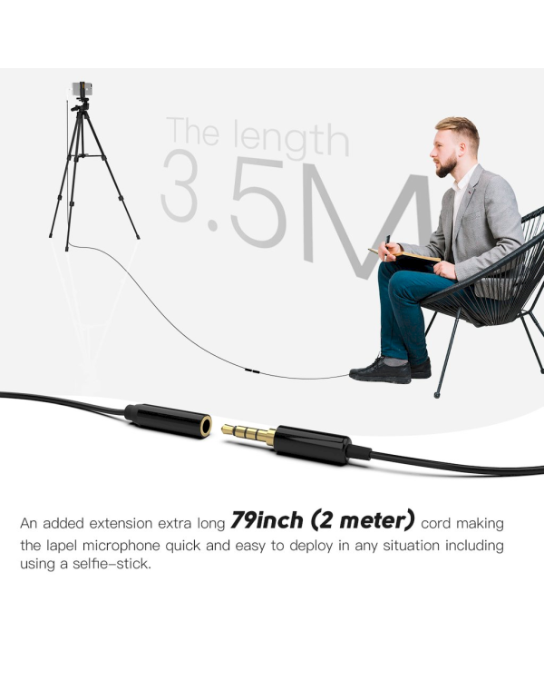 Петличный микрофон Fifine C1 для блогов / подкастов / стримов / телефонов / ПК черный
