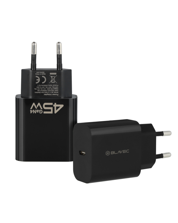 Blavec Настенное зарядное устройство BC-7 GaN4 - Type C - PD QC 45W 3A (TCBC7G4-CB453A) черный