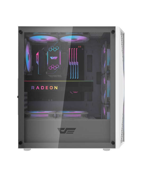 Компьютерный корпус Darkflash DK352 Plus с 4 вентиляторами (черно-белый)