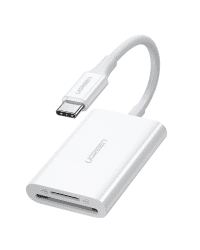 Ugreen memory card reader OTG SD 4.0 | micro SD (TF) 4.0 (UHS-II, UHS-2 - 280 MBps) to USB Type C 3.2 Gen 1 white (CM265 60724)