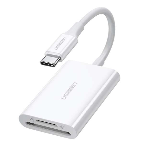 Ugreen memory card reader OTG SD 4.0 | micro SD (TF) 4.0 (UHS-II, UHS-2 - 280 MBps) to USB Type C 3.2 Gen 1 white (CM265 60724)