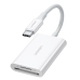 Ugreen memory card reader OTG SD 4.0 | micro SD (TF) 4.0 (UHS-II, UHS-2 - 280 MBps) to USB Type C 3.2 Gen 1 white (CM265 60724)