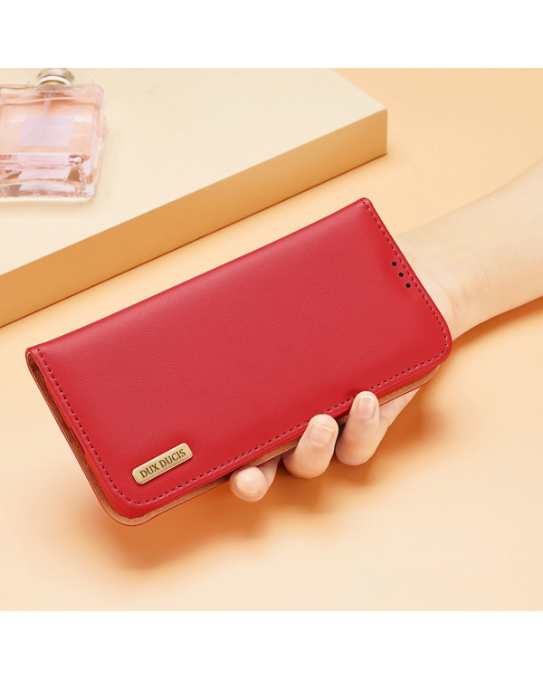 Dux Ducis Hivo case Samsung Galaxy S23+ flip cover wallet stand RFID blocking brown