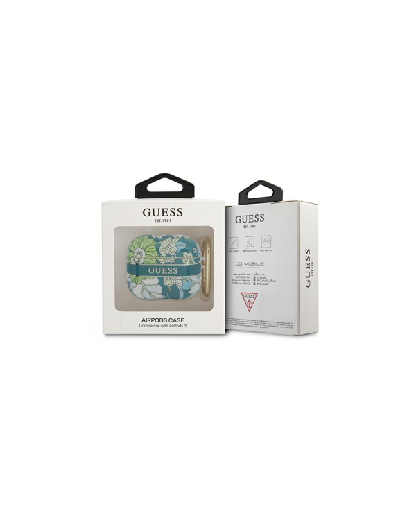 Guess case for Airpods 3 GUA3HHFLN green Flower