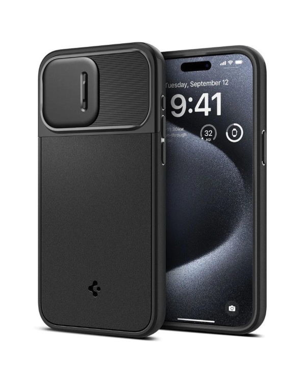 SPIGEN OPTIK ARMOR MAGSAFE IPHONE 15 PRO ЧЕРНЫЙ