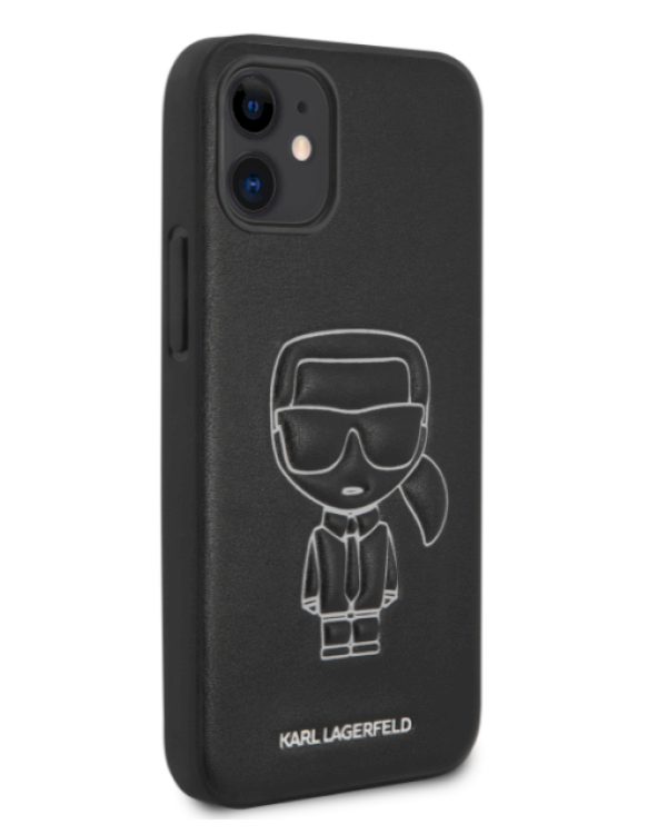 Karl Lagerfeld KLHCP12SPCUIKWH PU Embossed Чехол для Apple iPhone 12 Mini Черный