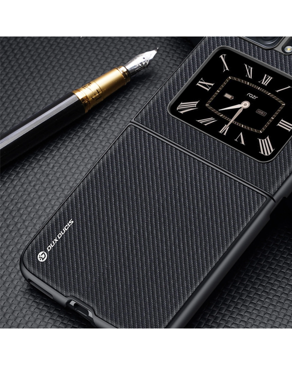 Dux Ducis Fino case for Motorola Razr 2022 cover with silicone frame black