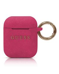 Guess GUACCSILGLFU Силиконовый чехол для наушников Apple Airpods 1 | 2 Розовый