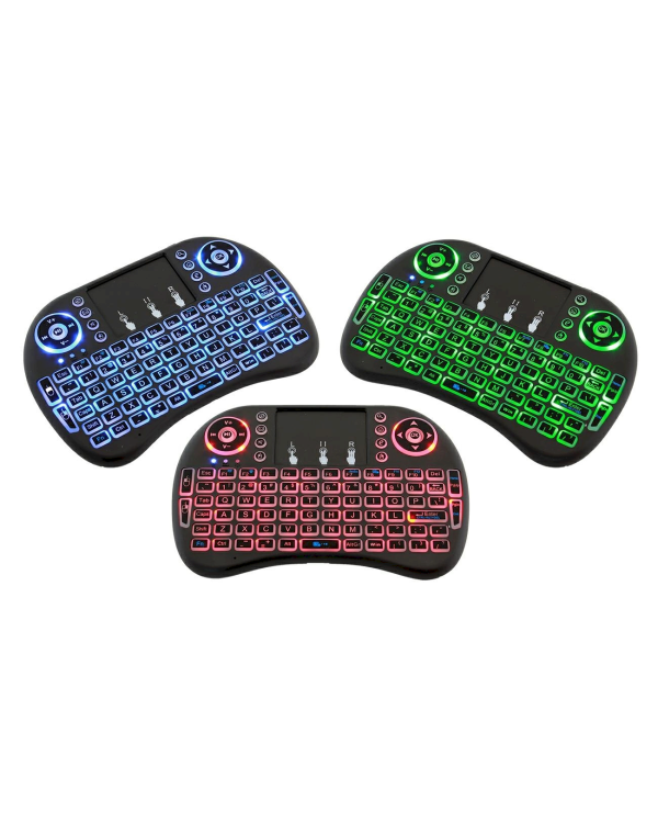 Компактная беспроводная клавиатура Fusion с тачпадом и 3 цветными светодиодами для Android / iOS / TV / ПК