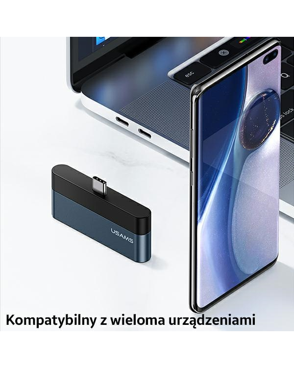 USAMS Adapter HUB USB 3.0|USB-C|Micro SD szary|grey SJ491HUB01 (US-SJ491)