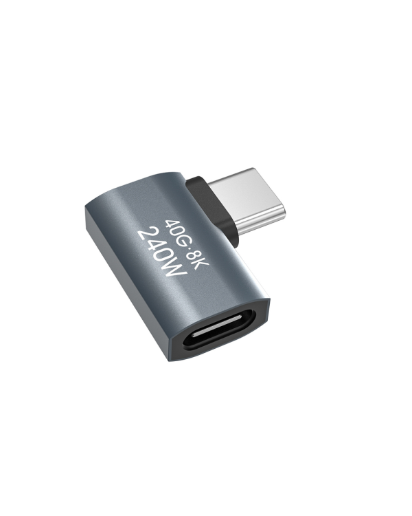 Wozinsky WPKB-01 USB-C - USB-C 40Gb|s 240W 8K OTG Side Angled Adapter - Серый