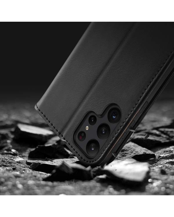 Dux Ducis Hivo case Samsung Galaxy S23+ flip cover wallet stand RFID blocking brown