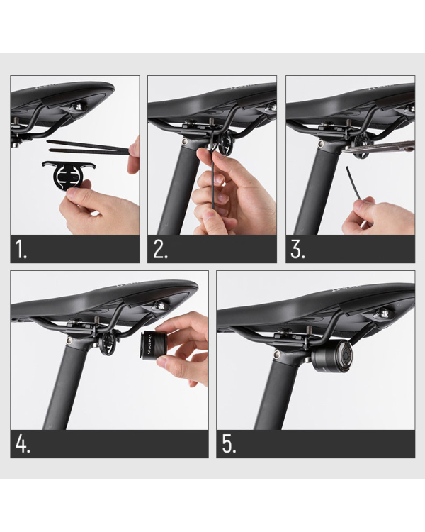 Wozinsky светодиодный задний велосипедный фонарь с микро USB красный свет 5 режимов черный (WRBLB2)