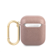 GUA2SASMP Guess Saffiano PC/PU Metal Logo Case for Airpods 1/2 Pink