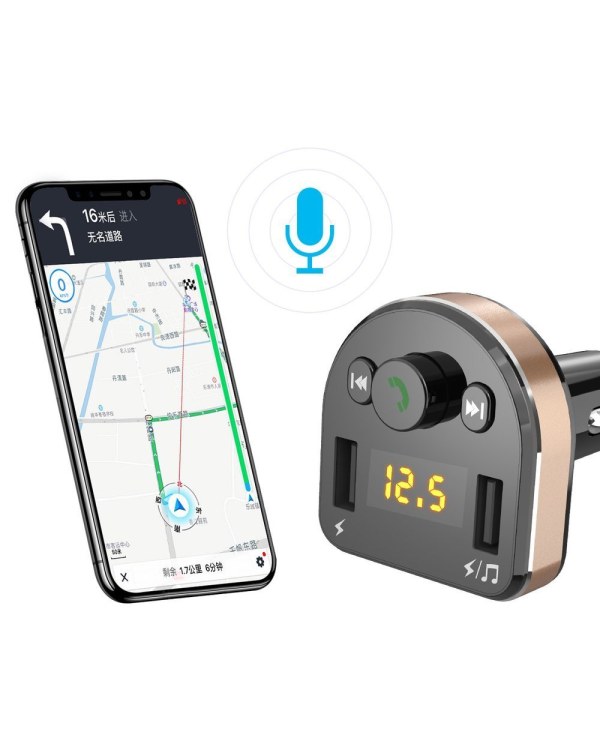 Dudao FM-передатчик Bluetooth автомобильное зарядное устройство MP3 3.1 A 2x USB черный (R2Pro черный)