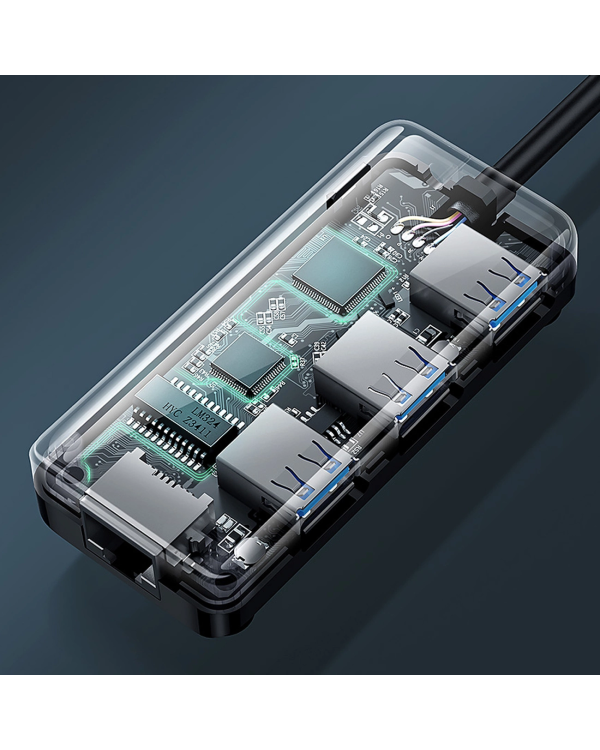 Ugreen 20265 USB-A | RJ45 1000 Mbps HUB 3x USB 3.0 сетевой адаптер - черный