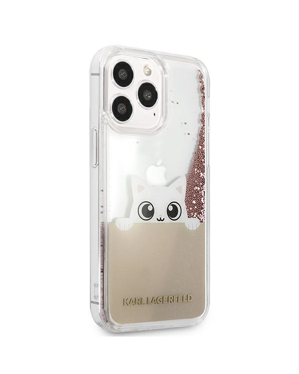 Karl Lagerfeld KLHCP13XPABGNU iPhone 13 Pro Max 6,7" różowy|pink hardcase PEEK A BOO Liquid Glitter