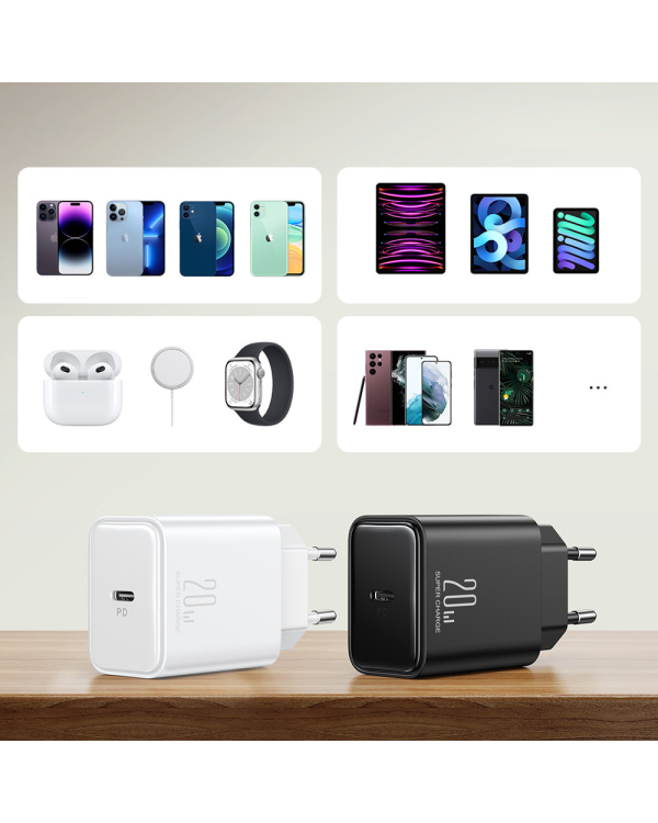 Joyroom JR-TCF06 USB C 20W PD charger - White