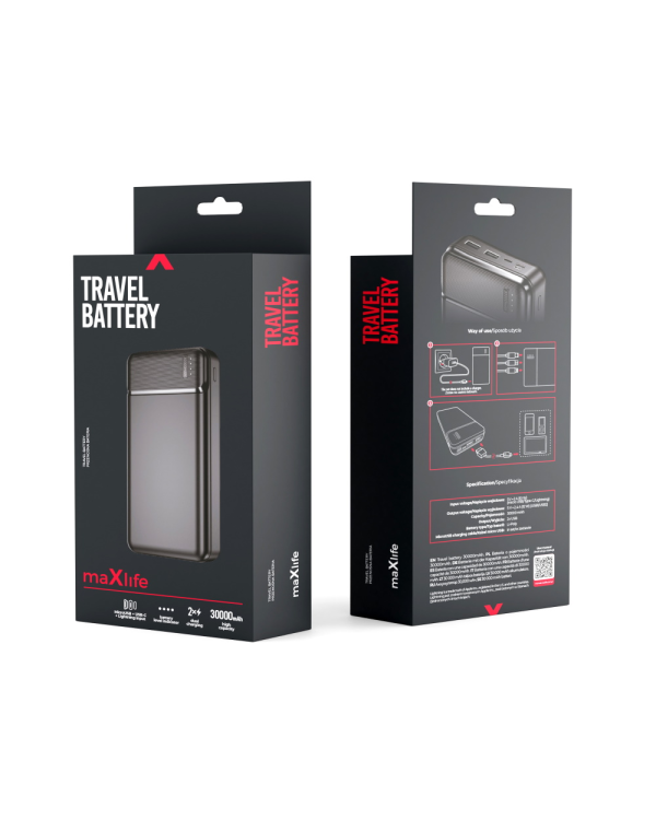 Maxlife power bank MXPB-01 30000 mAh black
