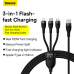 Baseus Flash Series II USB Type C | USB Type A cable - USB Type C | Lightning | micro USB 100 W 1.5 m black (CASS030201)