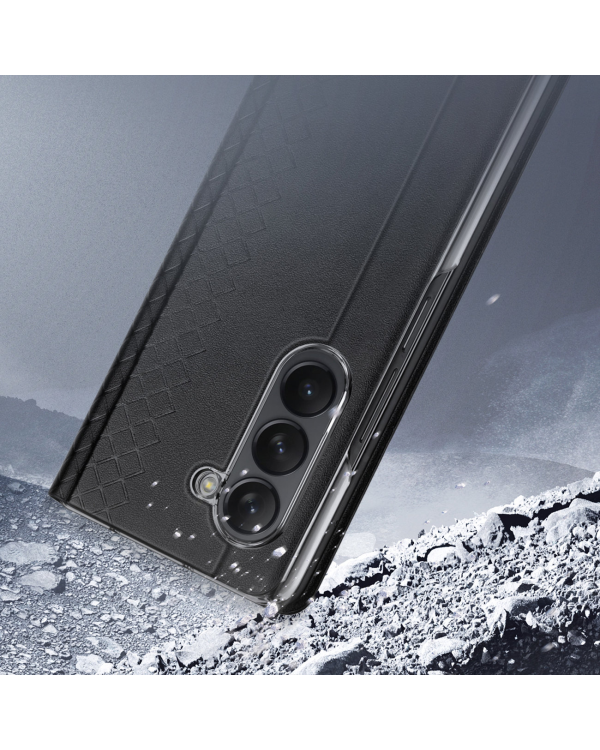 Dux Ducis Bril Leather Flip Wallet Case for Samsung Galaxy Z Fold5 5G - Черный