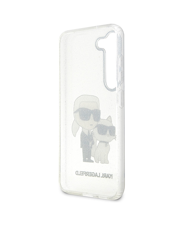 Karl Lagerfeld IML Glitter Karl and Choupette NFT Case for Samsung Galaxy S23+ Transparent