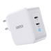Choetech GaN fast charger 2x USB Type C Power Delivery 3.0 QuickCharge 3.0 AFC 100W EU white (PD6008-EU)