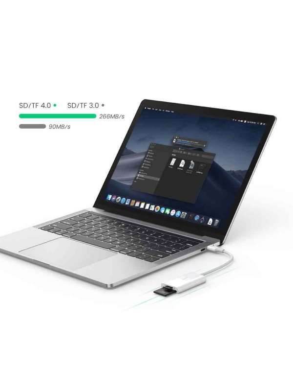 Ugreen memory card reader OTG SD 4.0 | micro SD (TF) 4.0 (UHS-II, UHS-2 - 280 MBps) to USB Type C 3.2 Gen 1 white (CM265 60724)