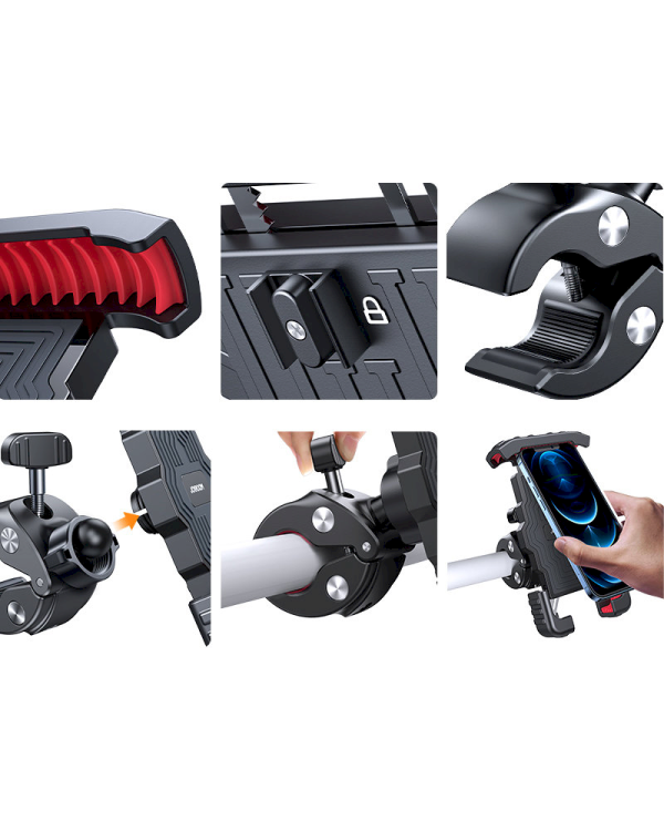 Wozinsky metal bicycle smartphone holder for handlebar black (WBHBK4)