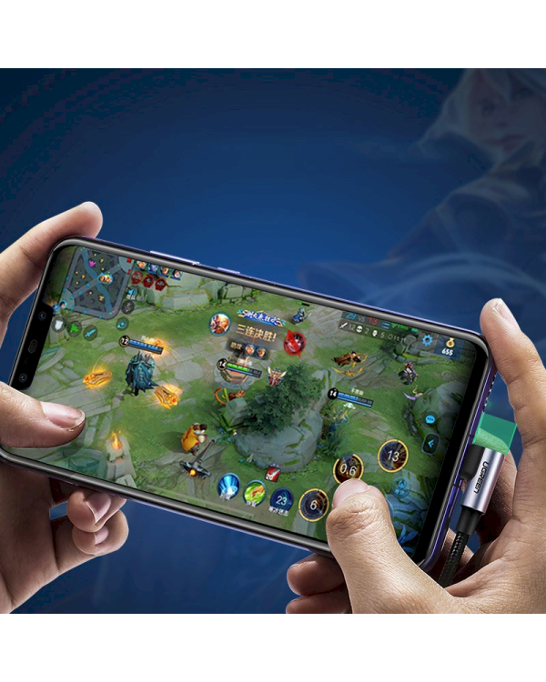 Ugreen USB - USB Typ C angled cable Quick Charge 3.0 QC3.0 3 A 1 m gray (US176 20856)