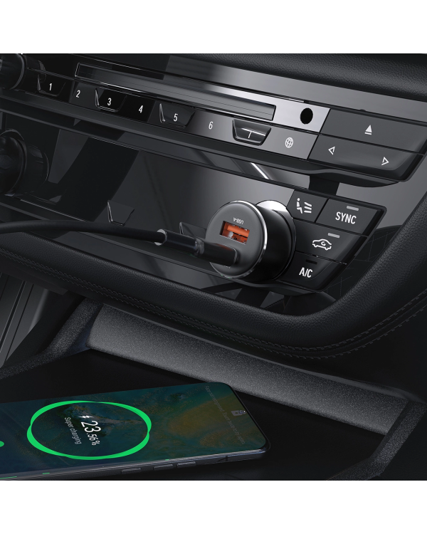 Автомобильное зарядное устройство Acefast B12 60 Вт USB-A | USB-C - черный
