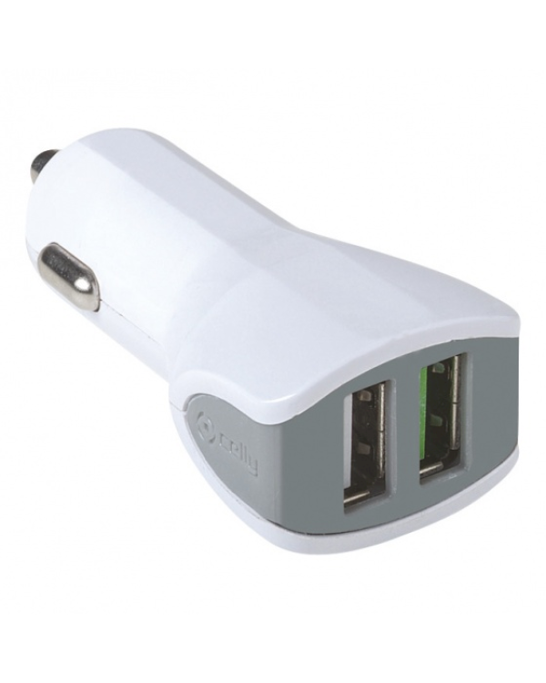 Celly Dual Fast Charge Премиум Автомобильная Зарядка 12 / 24V / 3.4A Белая