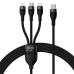 Baseus Flash Series II USB Type C | USB Type A cable - USB Type C | Lightning | micro USB 100 W 1.5 m black (CASS030201)