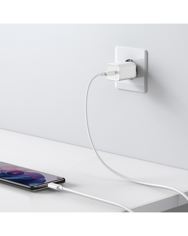 Baseus Super Si Quick Charger 1C 25W с кабелем USB-C для USB-C 1м (белый)