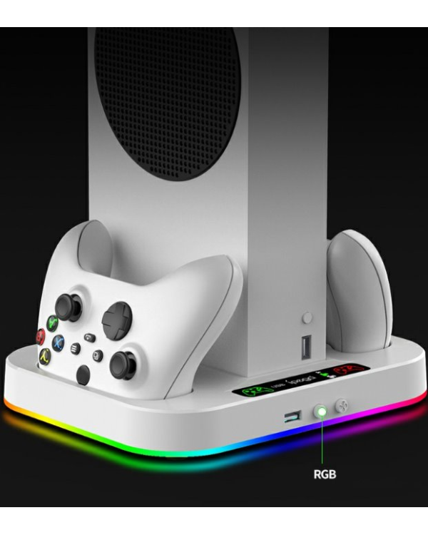 iPega XBS012S Multifunctional Charging and Cooling RGB Stand for Xbox Series S + 2pcs Batteries (Damaged Package)