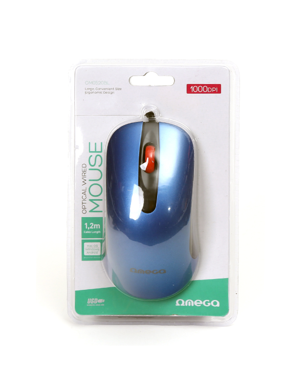 Компьютерная мышь Omega OM0520BL | 1000 DPI | USB | синяя