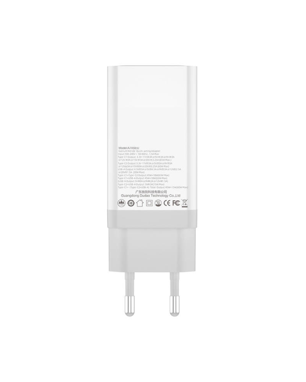 GaN 65W charger Dudao A7xsEU 2x USB-C + USB (white)