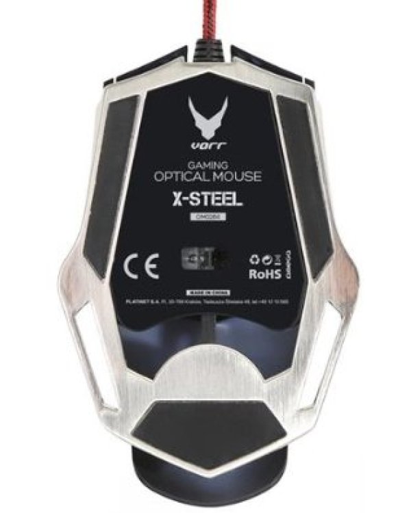 Varr Pro X-Steel Metal Игровая мышь с Дополнительными кнопками и подсветкой / 1000 - 7000 DPI / USB / Черная