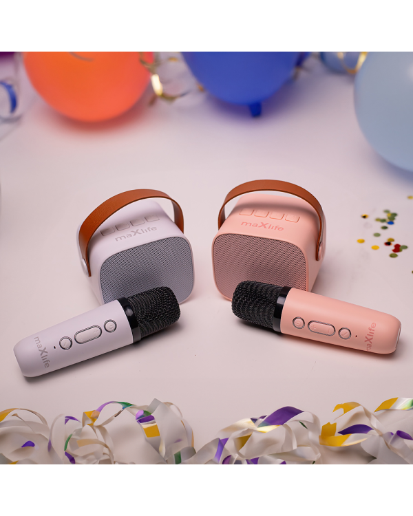 Караоке-колонка Maxlife Bluetooth MXKS-100 розовая