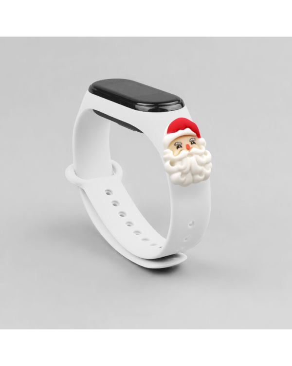 Fusion Xmas Santa ремешок для часов Xiaomi Mi Band 3 / 4 белый