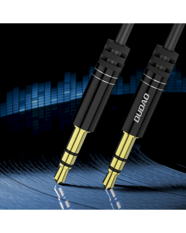 Dudao long extensible AUX mini jack 3.5mm cable spring ~ 170cm black (L12 black)