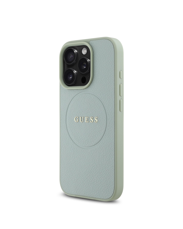Guess PU Grained Classic Logo MagSafe Case для iPhone 16 Pro Green