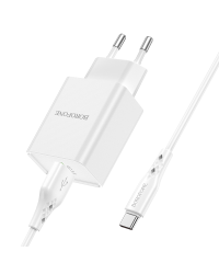 Зарядное устройство для телефона Borofone BN2 USB / 5V / 2.1A / 10.5W + кабель USB-C белый