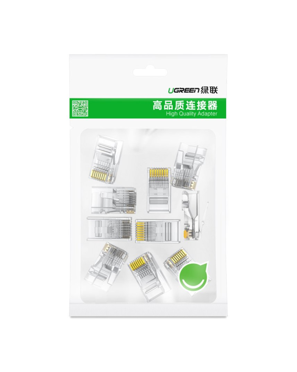 Ugreen 10x разъем соединительный конец RJ45 8P8C Cat 6 прозрачный (50961)