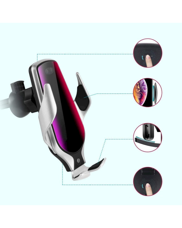 Fusion QI-330 универсальный держатель с беспроводной зарядкой (10W) золотой