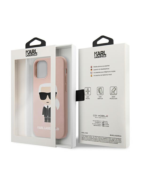 Karl Lagerfeld KLHCP12SSLFKPI iPhone 12 mini 5,4" hardcase jasnoróżowy|light pink Silicone Iconic